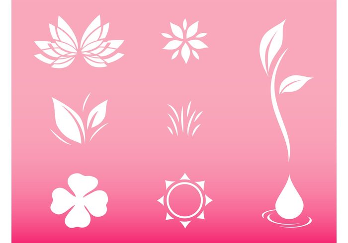 water sun stickers Stems rays puddle plants petals logos leaves grass flowers floral drop circle 