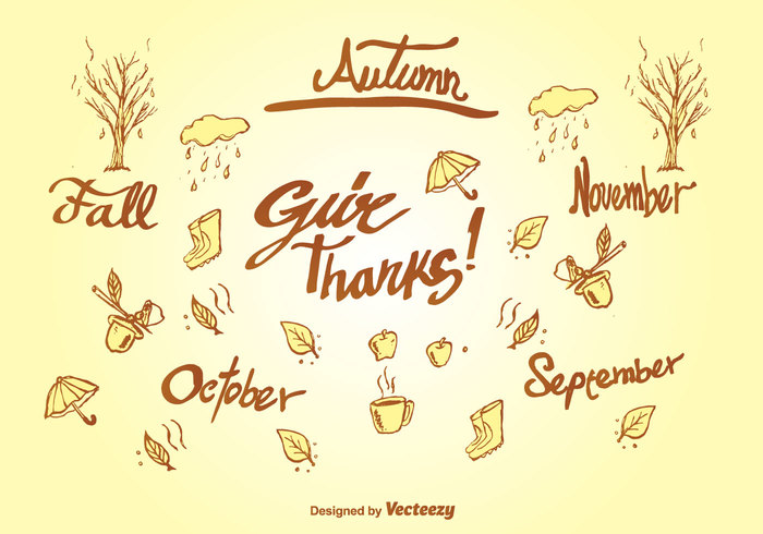 wet weather water vintage umbrella tree thanksgiving border thanksgiving sketch set season rain object leaf give thanks drawing doodle coffee cloud cartoon boots background apple 
