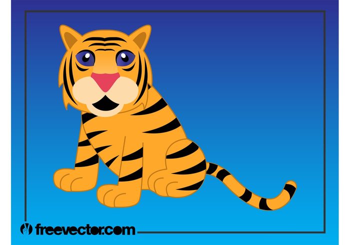 wild cat wild tiger Surprised stripes striped nature mascot comic character cartoon Big cat animal 
