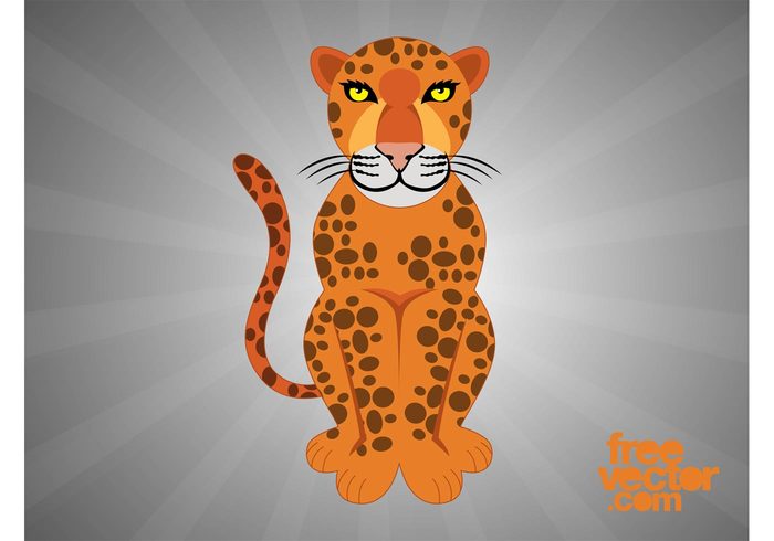wild cat wild spots nature mascot leopard fauna comic character cartoon Big cat animal 