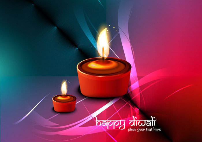 sparkling shiny red lit light illuminated glowing elegant diya Diwali design deepawali colorful celebration background 