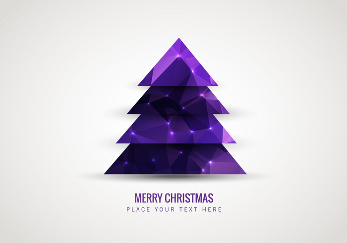 violet triangle tree text shape season purple polygon merry glowing geometric decoration christmas celebration background 