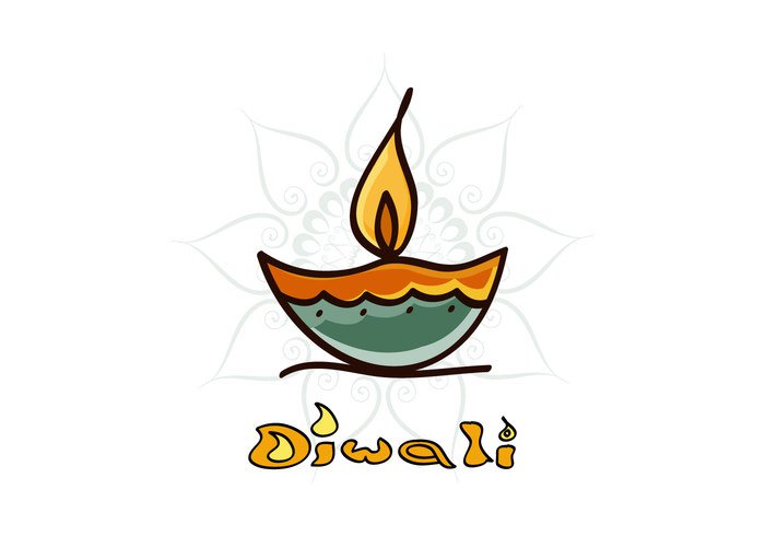 white Rangoli oil lamp flora festival drawing diya Diwali design culture celebration card background art 