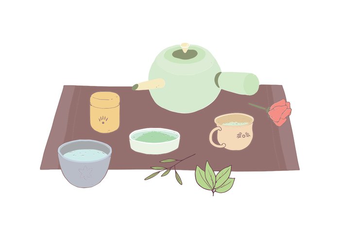 wallpaper vector illustration teapot teacup tea party tea leaf Tea kettle tea cup tea ceremony tea leafs illustration high tea green tea ginger tea flower cups background  