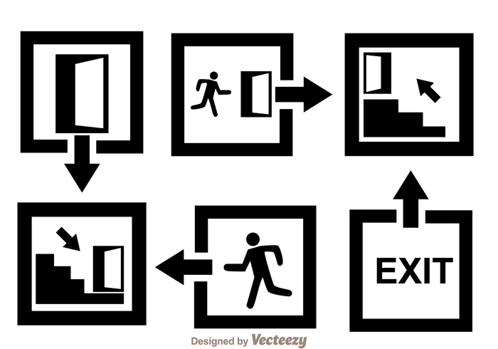 walk stair sign security safety run pictogram people office mall fire exit entrance emergency exit signs emergency exit sign emergency door black 