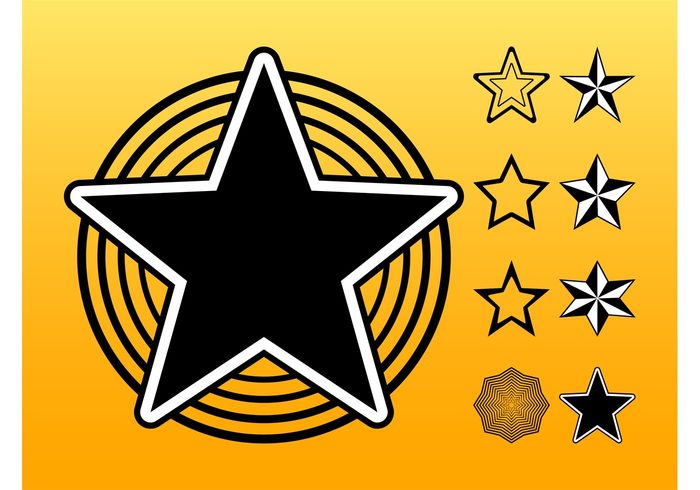 symbols stars star round rays icons icon geometric decorative decorations circles 