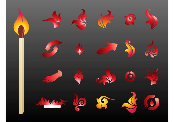 stickers stick matches icons hot heat flames Fire vectors fire icons buttons burning burn banner arrows app abstract 