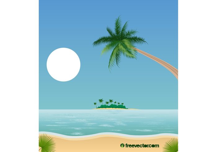 waves water vacation tropical tree sky seaside sea sand palm ocean leaves island holiday exotic beach  