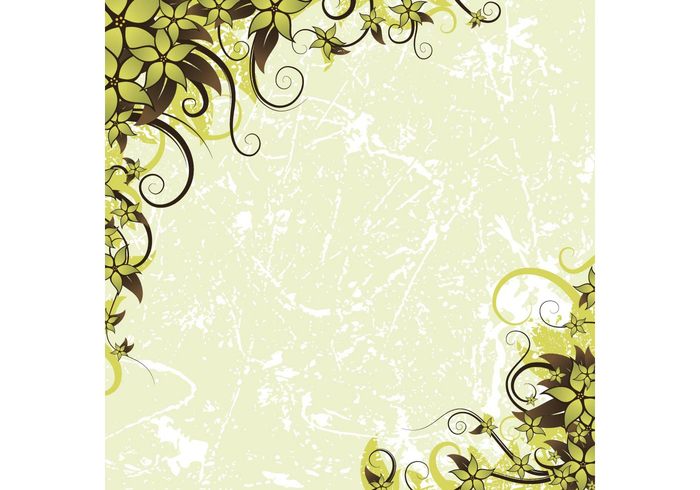 texture swirls scrolls nature invite invitation grunge green flowers flower vector floral elegant elegance 
