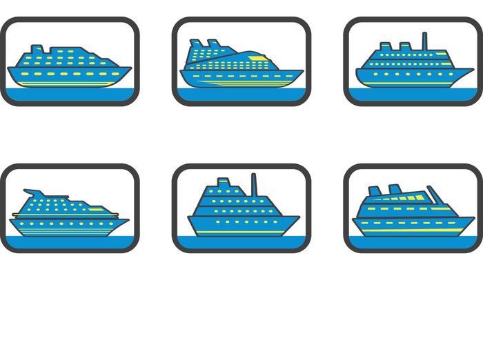 wave water vessel travel transportation transport tourist tourism simple shipping ship sea sailing passenger nautical Journey flat exploration cruise liner cruise blue 