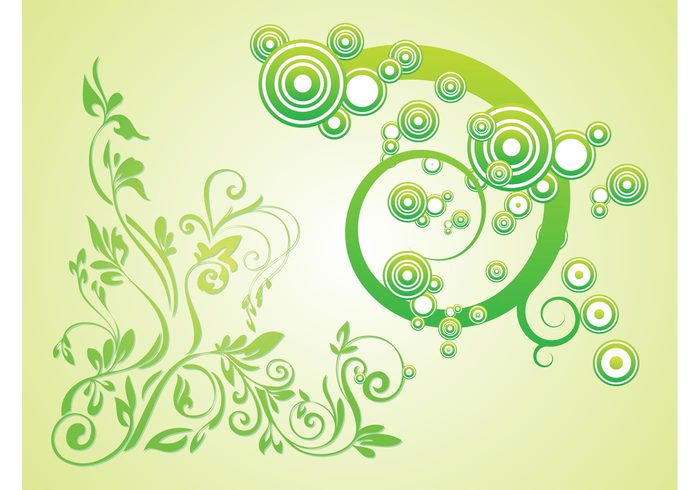 swirls swirling Stems spirals silhouette plant petals leaves ecology eco decorations circles botanic abstract 