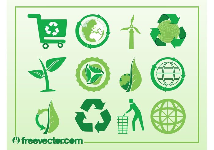 world recycling recycle plants planet nature logos leaves icons environment ecology eco earth 
