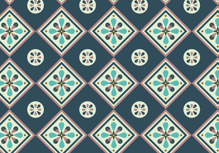 vintage tile repeat portuguese tile Portuguese pink pattern floral dark blue beige background 