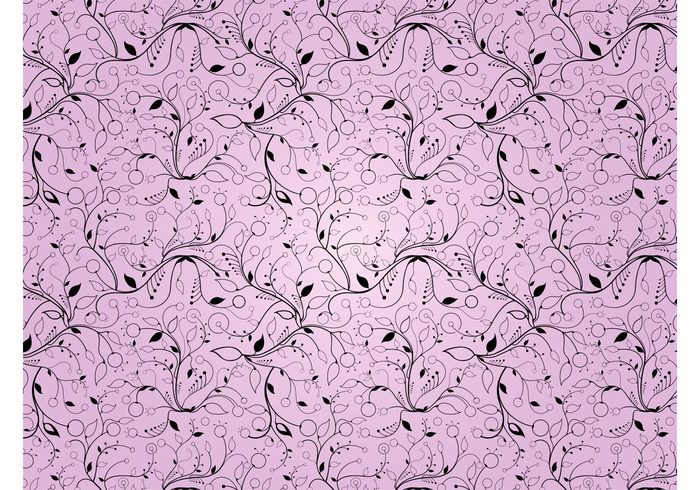 waving wallpaper Stems seamless pattern petals lines linear leaves Fabric print decorative background Backdrop image 