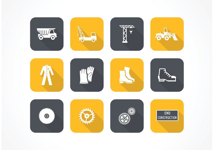 worker web wall vector truck tools tool technology symbol silhouettes sign industrial icon house gears equipment dump truck crane construction building 