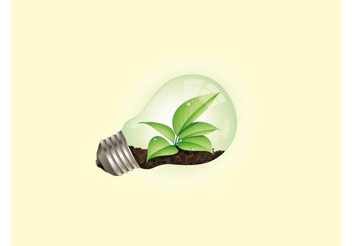 source soil savings plant logo light Greener planet environment energy eco friendly campaign bulb Better world 
