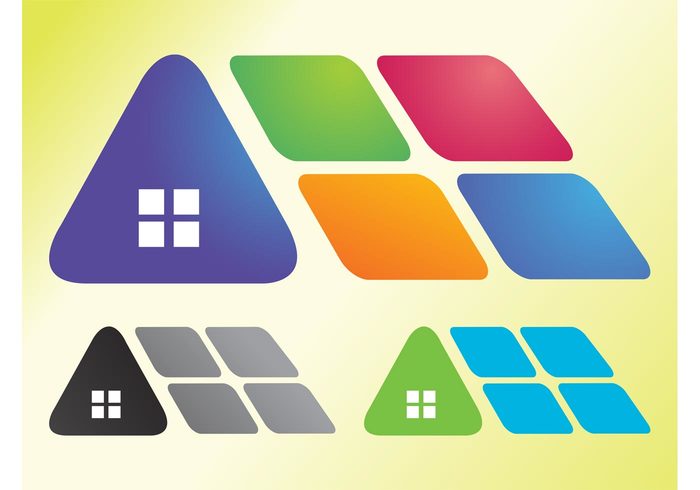 Windows triangles stickers squares real estate Property logos houses homes Geometry diamonds Diamond shapes construction architecture 