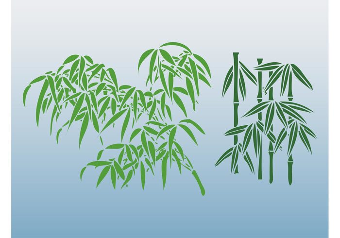 sticker Stems silhouettes plants organic nature natural long leaves fresh 