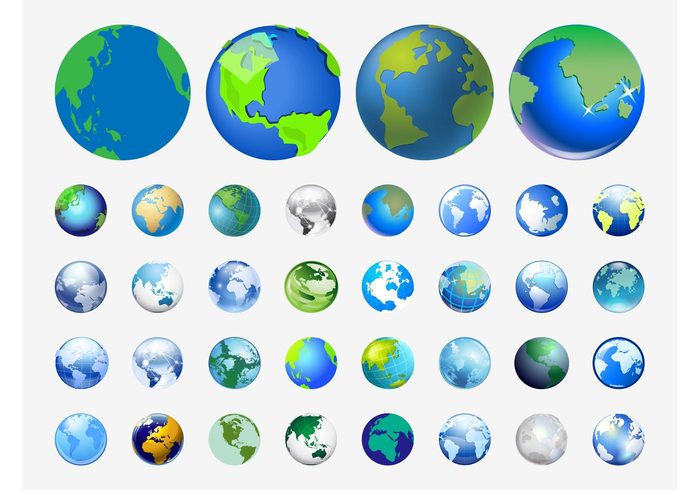 world shiny planet map logos icons glossy globes global geography earth continent 