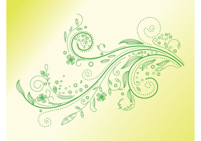 swirls swirling Stems spring petals nature leaves green fresh flowers floral ecology dots decoration blossoms 