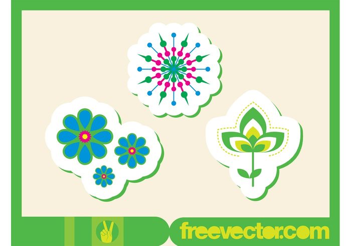 stickers sticker spring plants petals nature logos leaves icons flowers flower floral eco comic cartoon badges apps 