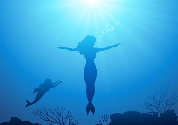 young woman waves water underwater swim Surface slim silhouette shine shallow shadows romantic reef play ocean Nymph nature mermaid silhouette mermaid marine long light life lay lagoon holding hands hair girl fish female fairytale dream design deep dark coral reef coral bubbles bottom blue blow black beauty beautiful  
