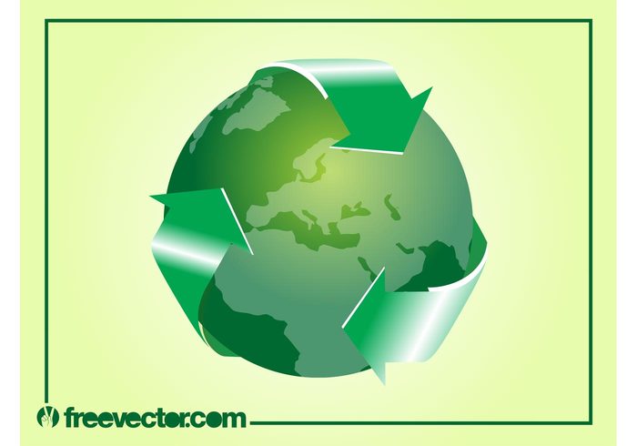 world Sustainability recycle planet nature globe geography ecology eco earth continents arrows 