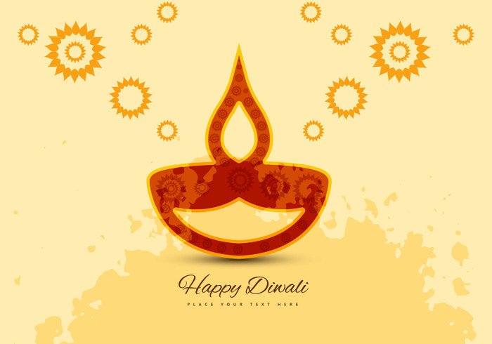 outline lamp Hindu grunge flower flame festival element diya Diwali design culture circle celebration background 