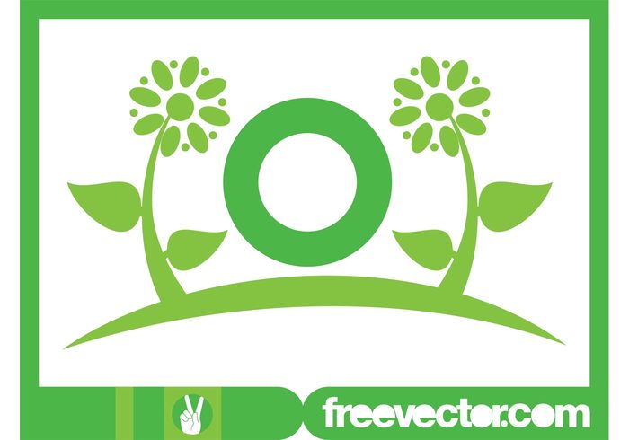 template spring silhouettes nature logo icon flowers floral ecology eco branding 