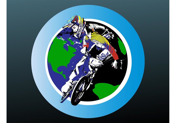 world template sport round racing Races planet logo global circle biking biker bicycle Adrenaline 