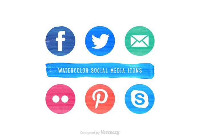 web watercolour watercolor vector ui twitter bird vector symbol social Skype sign pinterest media mail isolated internet icons icon flickr Facebook envelope email discussion contact connection concept computer communication business 