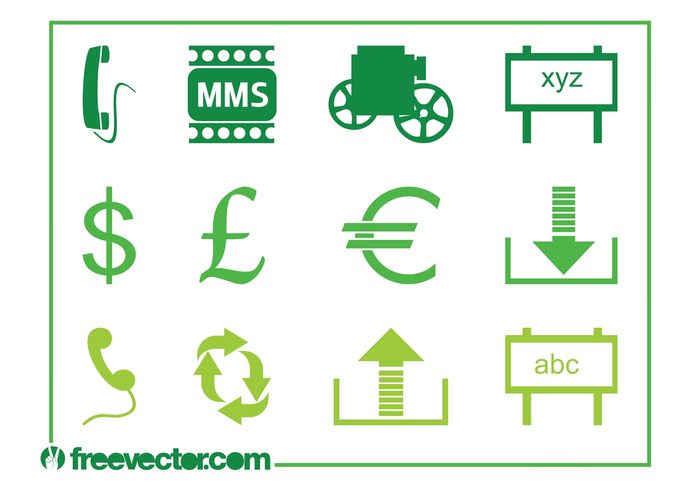 telephone symbols symbol phone m&ms icons icon euro dollar Currency symbols camera British pound billboards billboard arrows 