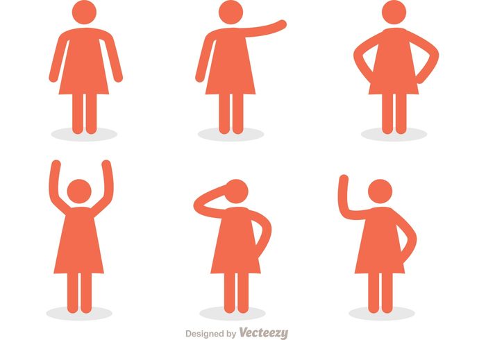 woman stick figure icon silhouette rounded position pointing person people movement man isolated icon human body Human girl figure icon figure character cartoon boy Body language body arms action  