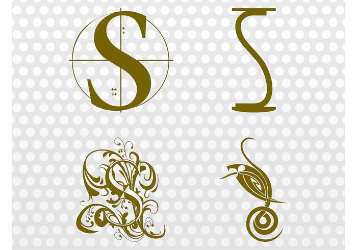 typography type swirly swirls stylized ornaments minimal logo leaves floral decorations alphabet 
