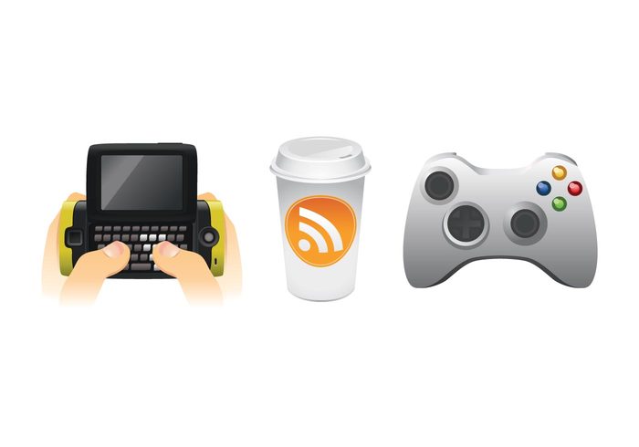 sidekick RSS phone message Icon vector icon game cup controller coffee 