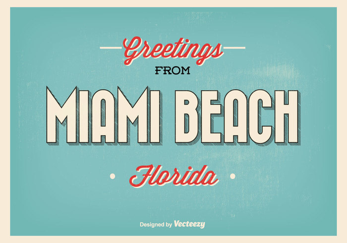worn visiting vintage vacation USA United typography trip travel tourism states stamp sixties sign scratch retro poster postcard postal paper north nation miami beach miami message mail letter leisure illustration holidays greetings from greetings greeting card florida postcard florida faded E-card design country city beach art america aged advertising 