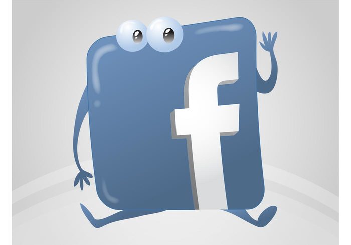 website web technology tech social network sharing online mascot internet friends Facebook vector facebook icon character cartoon 