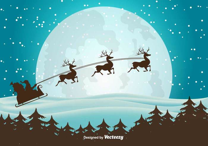 year xmas winter wallpaper star snowflake snow sleigh sky silhouette season santa reindeer painting night new year new moon merry light landscape holiday greeting gift flying deer decoration December Claus christmas background christmas celebration blue background backdrop 