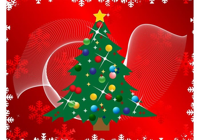 wallpaper tree snowflakes snow ornaments holiday greeting card festive christmas tree christmas celebration background backdrop 