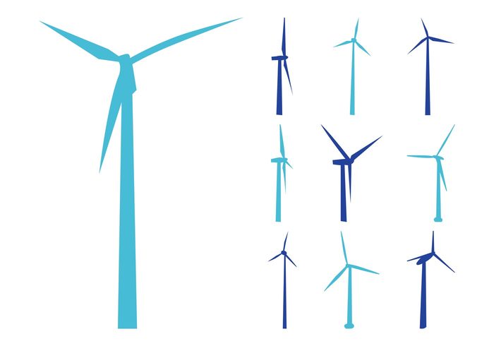Wind turbines Wind generators Wind energy silhouettes Propellers Power plants industry industrial environment energy eco friendly 
