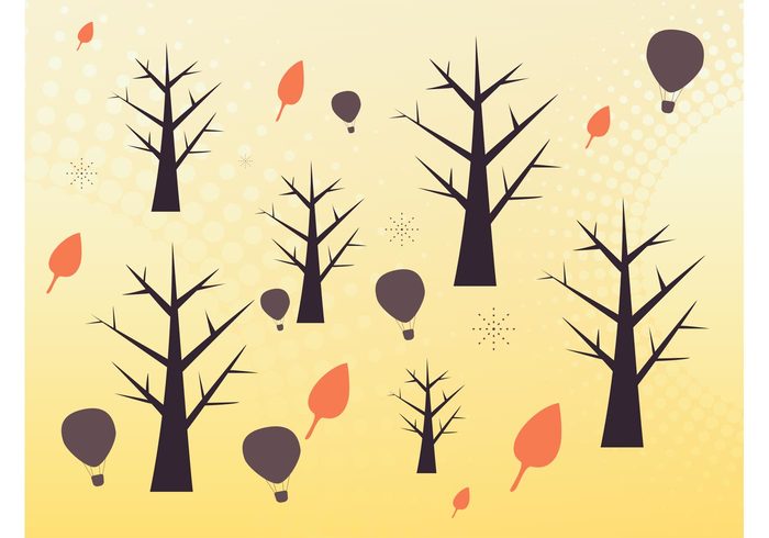 trees shapes seasons seasonal pattern pack leaves leaf Fall balloons autumn air 