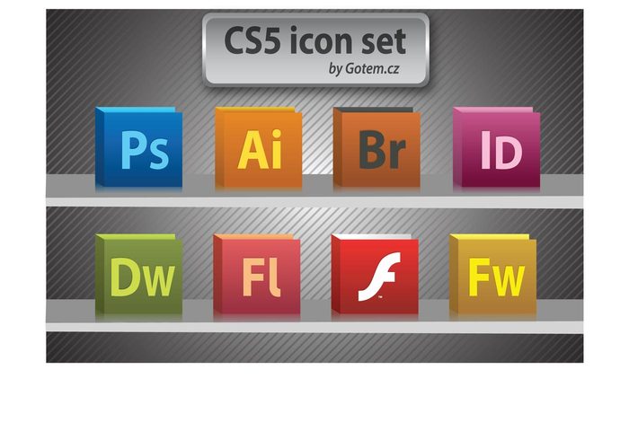 Photoshop InDesign illustrator icon Flash Fireworks CS5 Bridge Adobe 