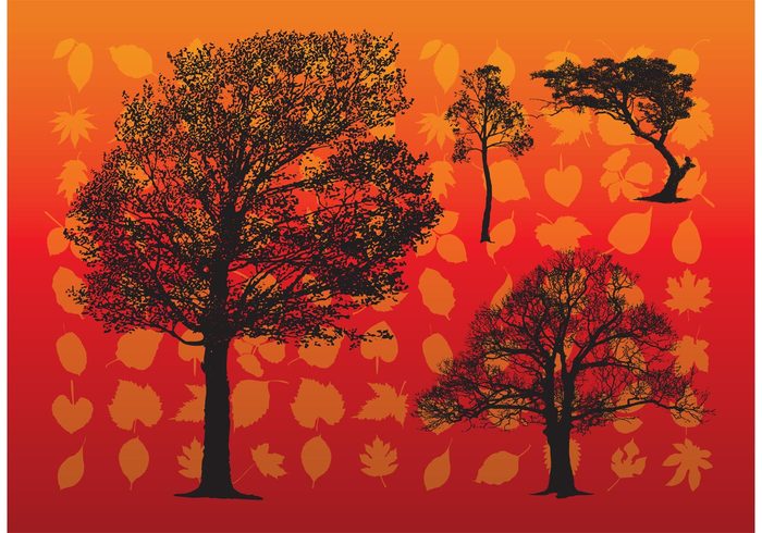 Vector brushes Trees vector tree shapes pattern park nature vector leaves leaf garden forest Fall autumn  