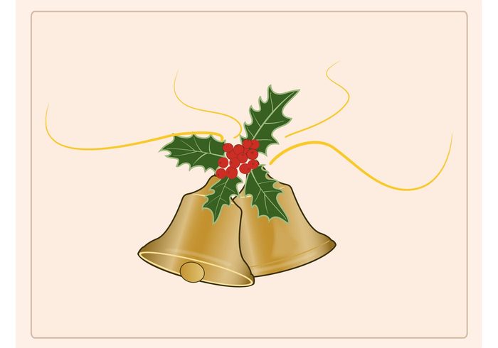winter shiny ribbon mistletoe metal holiday greeting card golden gold festive christmas celebration 