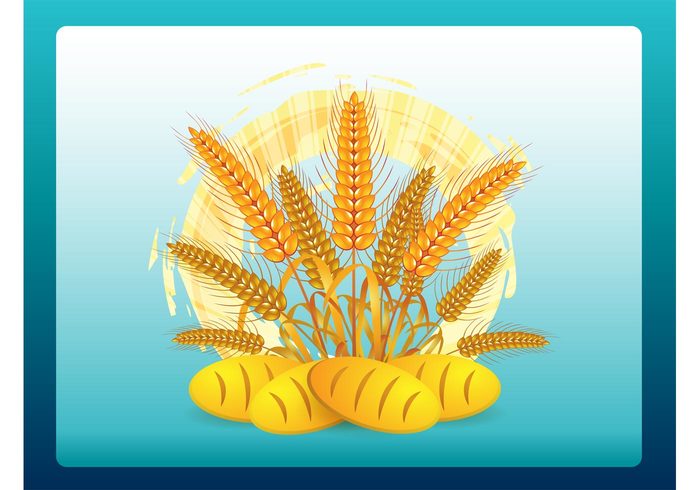 Wheat vectors Stems plants Loaves Loaf grains food farming farm Edible bread bakery agriculture  
