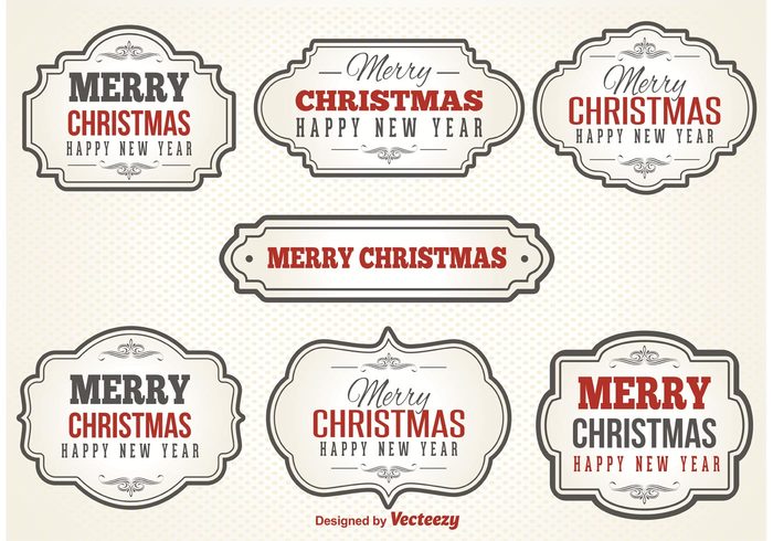 vintage labels vintage label vinatge vector typographic tag new year merry christmas label illustration holiday holday labels happy new year happy greeting gift festive design element decoration december 25th December christmas labels christmas celebration 