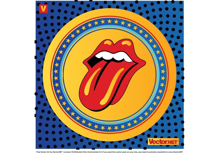 Tongue The stones t-shirt sleeve seventies rolling stones rock pop art pop music Mick jagger logo lips Keith richards icon cool album 
