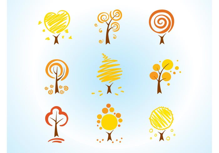 Tree vectors tree plants nature logo designs forest ecology drawing cute Cartoons brochure Better world 