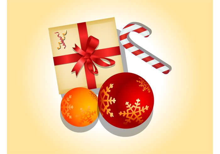 ribbons present ornaments holiday gift festive decorations christmas celebration candy box bows balls 