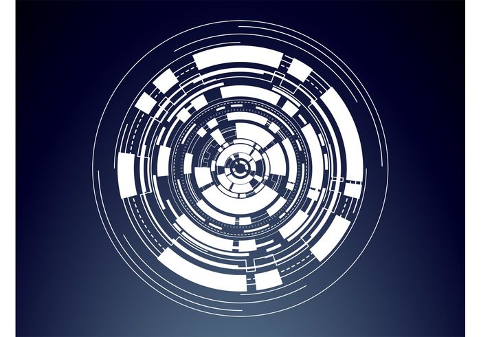 technology tech shape sci-fi round numbers logo icon hi tech geometric futuristic future code circles 